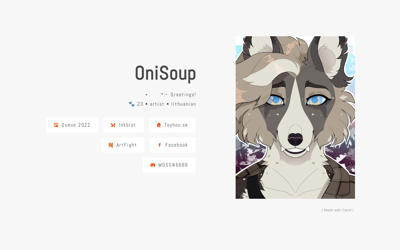 Carrd profile picture for @onisoup